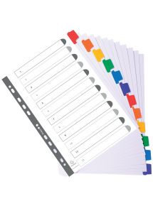 Intercalaire en carte blanche 170g format A4+, 12 touches