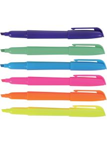 Pochette de 6 surligneurs poche assortis