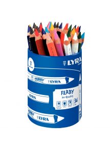 Crayon de couleur triangulaires Ferby, pot de 36