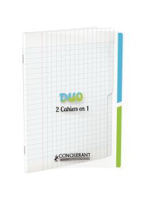 Cahier polypro 2 en 1, 17x22cm, 96p, grands carreaux, 90g