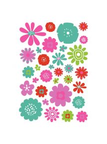 Pochette de 600 gommettes adhésives repositionnables fleurs assorties