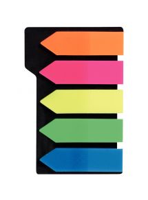 Carte de 5 x 25 index flèches coloris assortis transparents