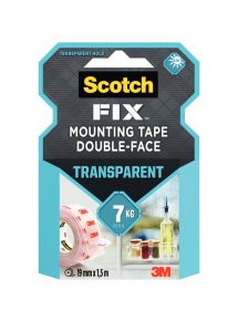 Rouleau scotch double face transparent 1,5 m x 19mm