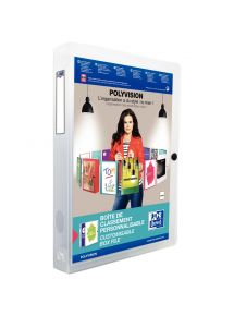 Boîte de classement à élastique polypro 26x32cm, dos de 4cm, 5 coloris assortis