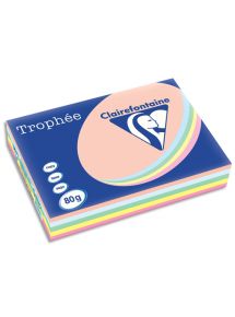 Papier Trophée A3 80g, assortis pastels, ramette de 500 feuilles
