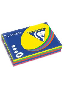 Papier Trophée A3 80g, assortis intenses, ramette de 500 feuilles