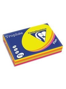 Papier Trophée A4 80g, assortis fluos ramette de 500 feuilles (2102430)