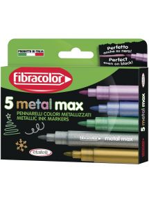 Boîte de 5 marqueurs métal max assortis