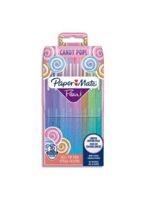 Stylo feutre Flair Candy Pop, pochette de 16 couleurs assorties