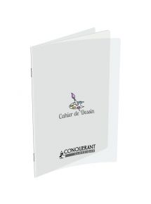 Cahier de dessin polypro 24x32cm, 48p dessin uni, 120g, incolore