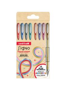 Etui de 5 stylos bille gel Signo Fantastic Gel, métallisées