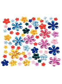 Sachet de 200 pierres décoratives en plastique à coller forme Flaconeurs assorties