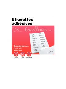 Etiquettes adhésives blanches 105x42,3 mm, boîte de 1400