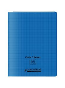 Cahier polypro avec rabat 24x32cm, 48p, grands carreaux, bleu