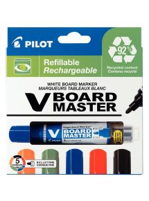 Marqueurs Vboard Master Begreen, pointe ogive 2 mm, pochette de 5 couleurs