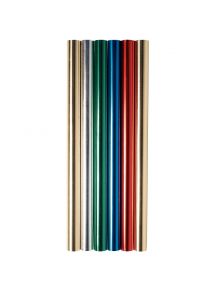 Boite de 6 rouleaux de feuilles aluminium double face 90 g/m², 5m x 0,50 couleurs assorties