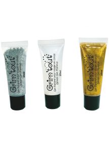 Lot de 3 tubes de gel pailleté pour visage et corps