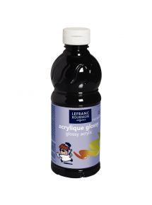 Peinture acrylique Glossy, flacon de 500ml, noir