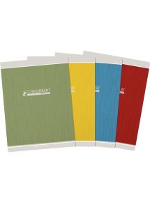 Cahier 24x32cm, 96p, grands carreaux, piqûre 90g