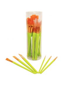 Lot de 36 brosses manche bois laqué 205mm