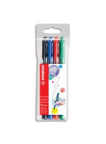 Stylo feutre Point Max tracé moyen 0,8mm, pochette de 4, couleur standard