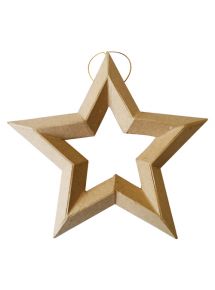 Suspension étoile en carton à décorer format 190x200x25mm