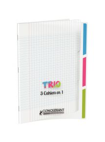 Cahier polypro 3 en 1, 24x32cm, 96p, grands carreaux, 90g