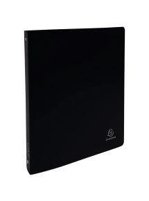 Classeur 24x32cm souple, 4 anneaux ø30mm, dos 4cm, noir opaque