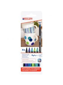 Pochette de 6 feutres porcelaine couleurs froides
