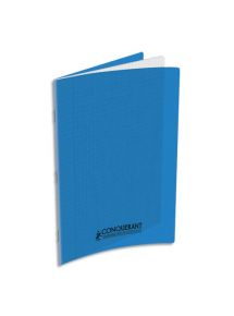 Cahier polypro 21x29,7cm, 48p, grands carreaux, bleu