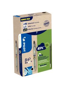 Greenpack de 10 stylos + 10 recharges Ecoball noires