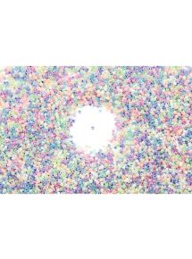 Perles de rocailles irisées, diamètre 2,5mm, couleurs assorties, bocal de 500