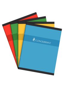 Cahier 17x22cm, 60p, grands carreaux, piqûre 70g