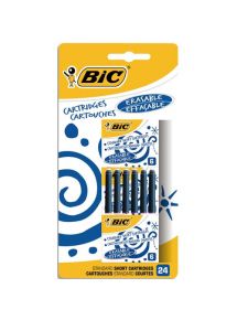 Cartouche pour stylo à plume encre bleue courte, blister de 24