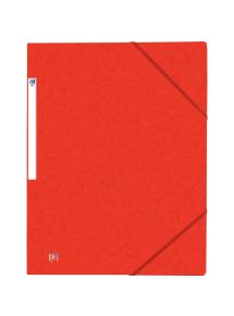 Chemise 3 rabats à élastiques TOP FILE+ en carte lustrée 4/10ème 390g, rouge