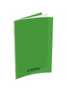 Cahier polypro 24x32cm, 60p, grands carreaux, vert