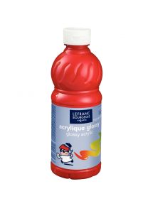 Peinture acrylique Glossy, flacon de 500ml, rouge vif