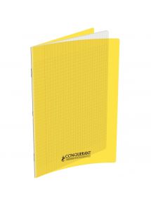 Cahier polypro 24x32cm, 60p, grands carreaux, jaune