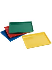 Lot de 4 plateaux multi usages. 4 couleurs assorties : rouge, jaune, vert et bleu