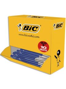 Stylo bille pointe moyenne rétractable M10, écriture 1 mm, bleu, pack de 100