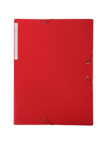 Chemise 3 rabats élastique polypro, pour format A4, rouge