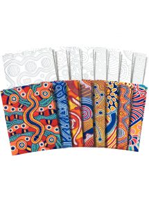 Paquet de 32 feuilles papier motifs aborigènes assortis