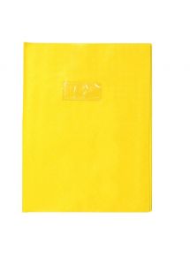 Protège-cahier 21x29,7cm 20/100è en PVC avec porte-étiquette  Jaune