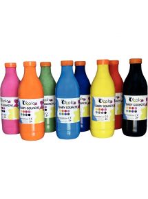 Gouache Giotto BE-BE, lot de 8 bouteilles de 1l, couleurs assorties