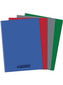 Cahier polypro 21x29,7cm, 180p, petits carreaux, spirale 90g