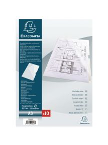 Sachet de 10 pochettes coin en polypropylène incolore, format A3