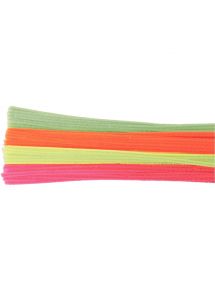 Sac de 100 chenilles diamètre 6mm longueur 30 cm Fluo assortis