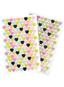 Gommettes repositionnables cœur métal pastel, sachet de 20 feuilles
