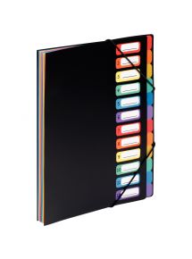 Trieur à soufflets Rainbow Class 8 compartiments, format 24,5x31,5cm