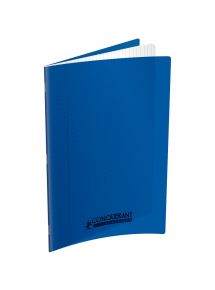 Cahier polypro 24x32cm, 60p, grands carreaux, bleu